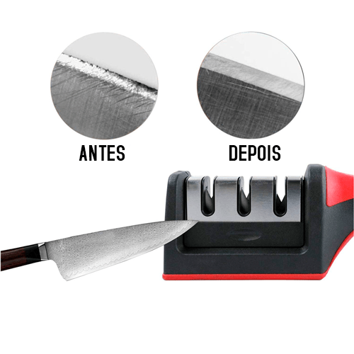 Afiador de facas com 3 estágios